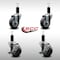 Service Caster 3.5'' SS Thermoplastic Rubber Wheel Swivel 1-1/4'' Expanding Stem Caster Set 2 Brakes, 4PK SCC-SSEX20S3514-TPRB-2-TLB-2-114 - alternate 5